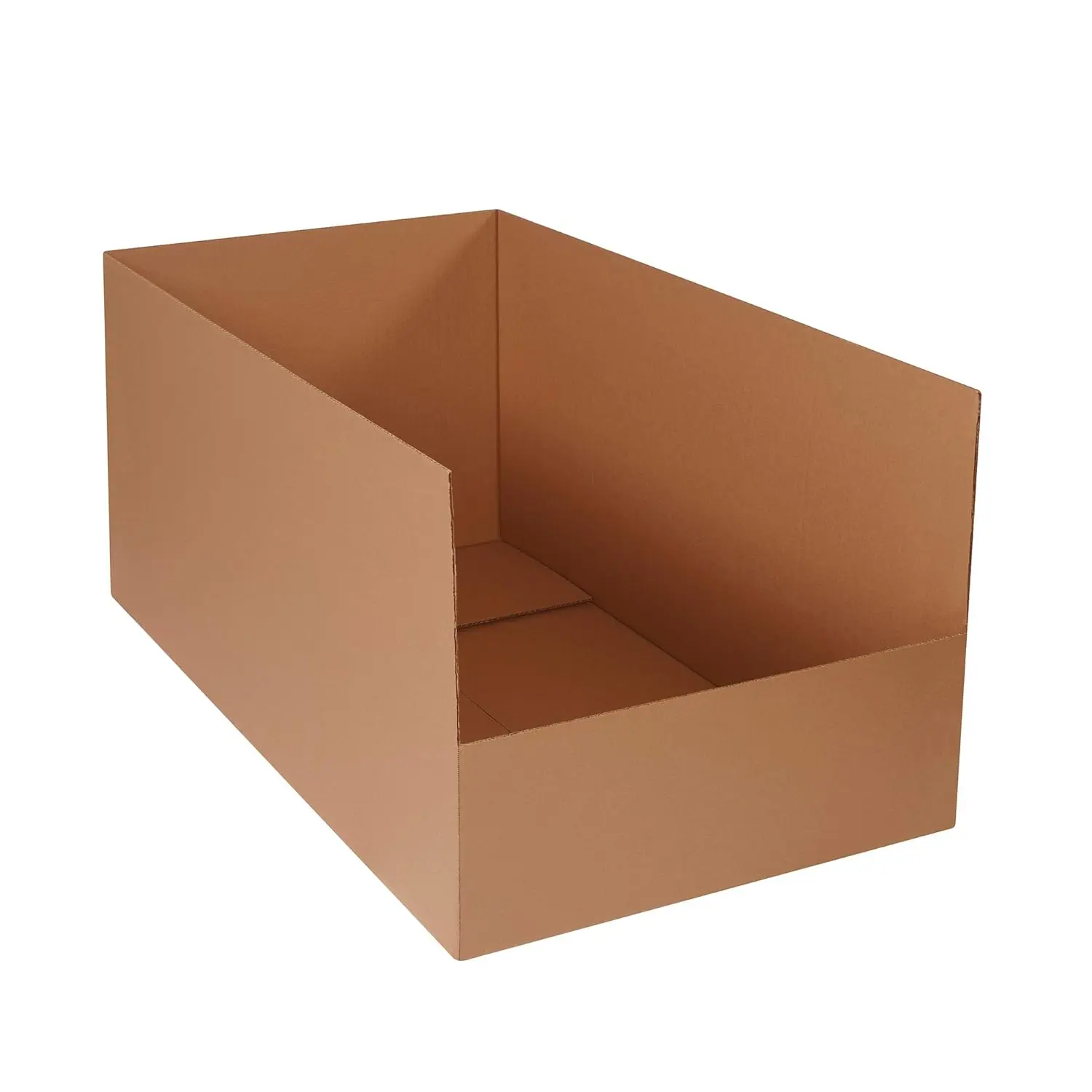 Warehouse Rack Corrugated Cardboard Bins, 23"x 42"x 20", Kraft, Pack of 10, For Warehouse, Garage and Home Organization