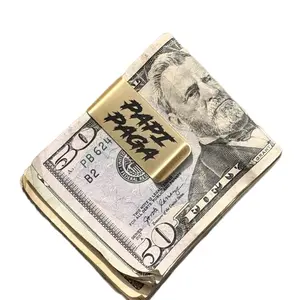 PAPI PAGA MONEY CLIP - Stylish Gold-Tone Metal Money Clip for Men and Women - Durable and Functional Cash Holder