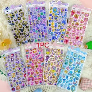 3D Bling Gem Rhinestone Stickers, Shiny Bubble Crystal Heart Star Bow Diamond Stickers, Cute Self‑Adhesive Kawaii Decor Stickers for Phone Case Journal Scrapbooking DIY Crafts, Perfect Girls Kids Reward Toys & Gift