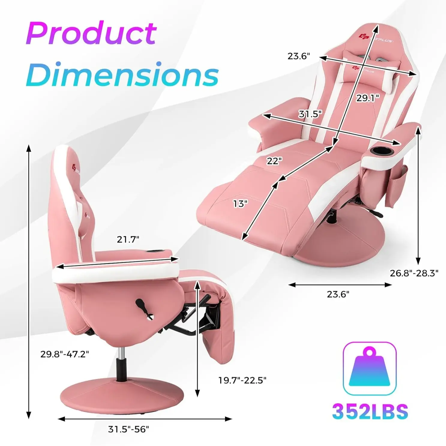 Pink Height Adjustable