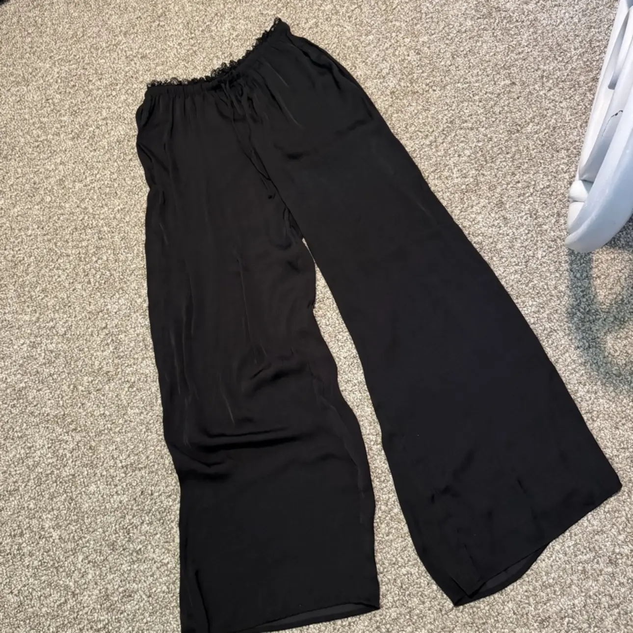 Urban Outfitters Flowy Silk Black Pants