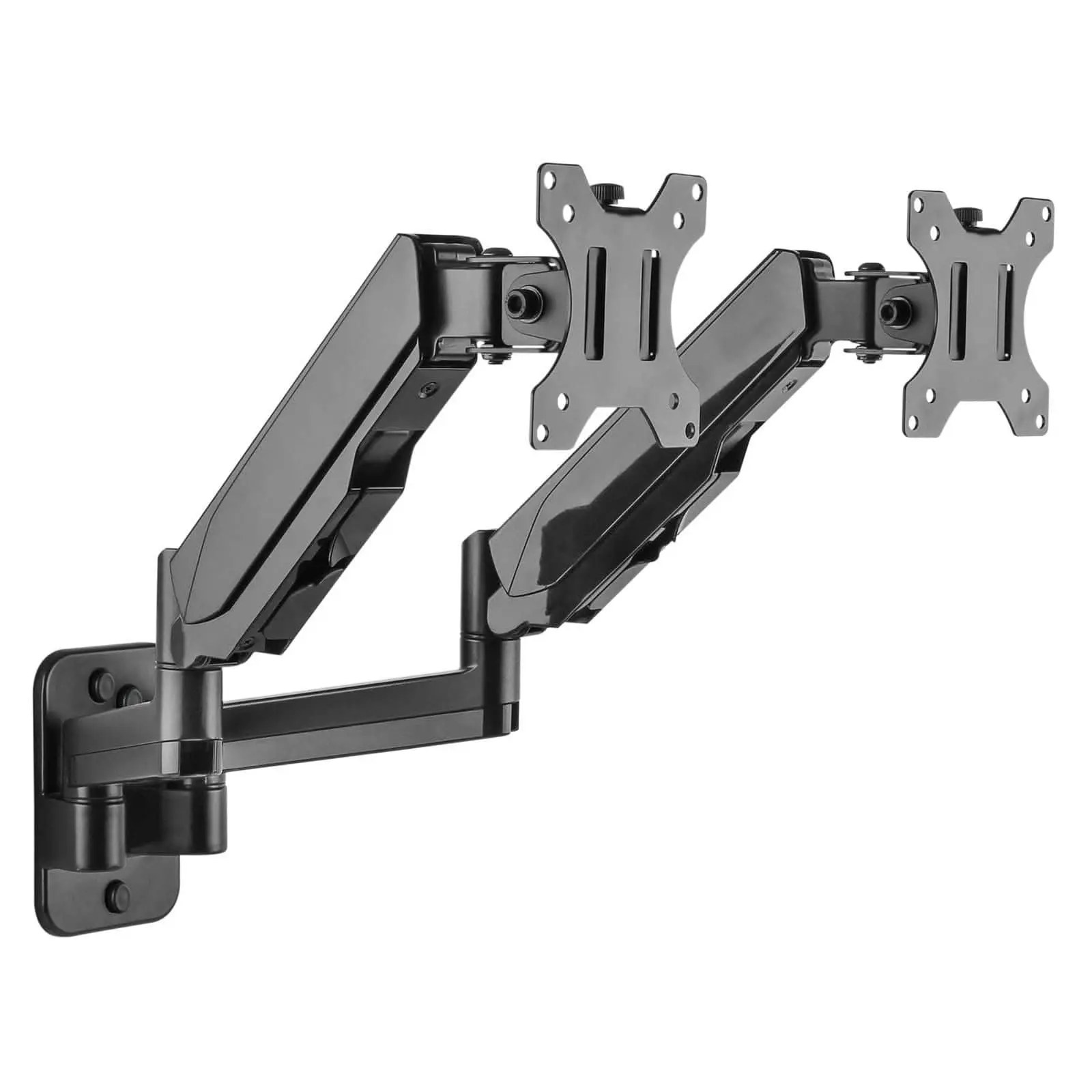 Mount-It! Dual Monitor Wall Mount for 17-32 Inch Screens | Full Motion Gas Spring Arms | Height Adjustable & Articulating | VESA Compatible | Holds 19.8lbs per Arm | MI-1766B