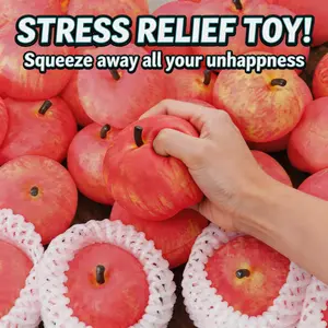 Realistic Red Apple Squishy Toy – Viral Super Soft Slow Rising Fruit Squishy, Satisfying Squeeze Stress Relief Sensory Fidget Decompression Toy Gift for Kids & Adults