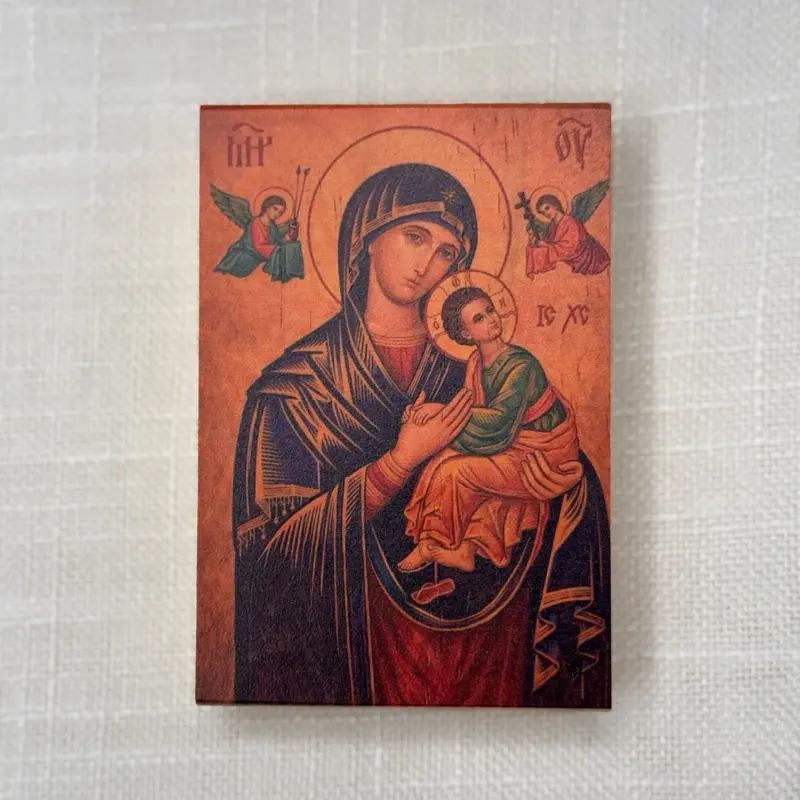 Pocket Icon - Our Lady of Perpetual Help Wooden Icon