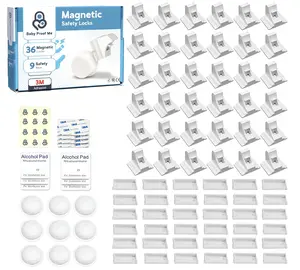 Baby Proof Me Magnetic Cabinet Locks for Safety with 3M Adhesive 12 Locks 3 Keys No Tools Required Strong 3100 Gauss Magnets for Kids