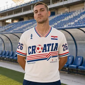 Croatia Retro Soccer Jersey, Custom Name Retro Football Shirt, Personalized Fan Tee, Custom Number Soccer Gift