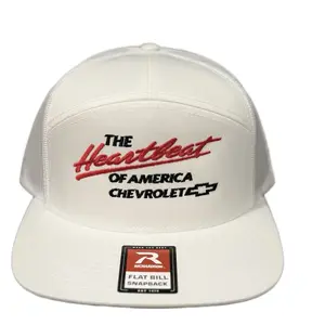 Richardson The Heartbeat of America Chevrolet Flat Bill Snapback Hat White Classic Style