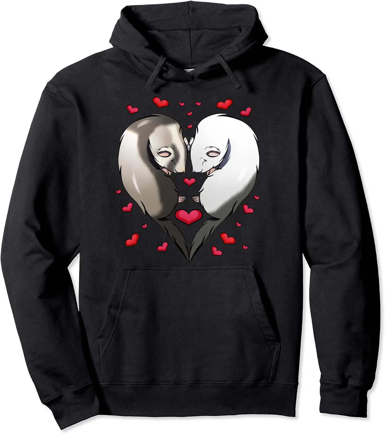 Ferret Couple Gift Valentines Day Cute Animal Ferret Pullover Hoodie - Rubencordov Shop 33B08S1S2Z45