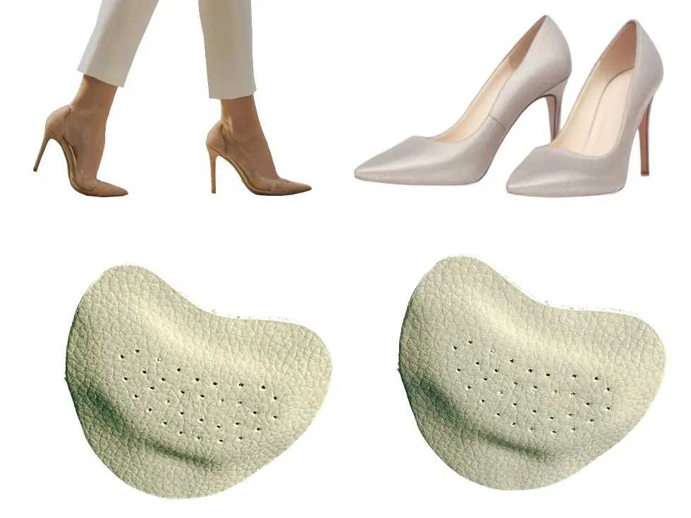 4PCS foot care pads, Leather Imitation Insoles for High Heels, Improve Comfort, with Silicone Insoles
