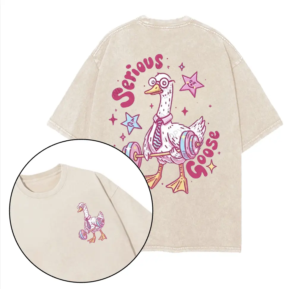ISerious Goose Printed Gym Shirt, Gym Shirt, Graphic Gym Shirt, Gym Shirt Women, For Men, Full Size