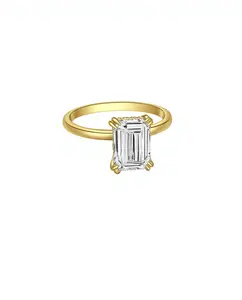 Emerald Cut 2.01ct Center Engagement Ring | Lab-Grown Diamond | 18K Yellow Gold Ring