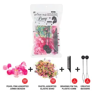Kid's Hair Accessory Set, Bulk Jumbo Acrylic Beads Mix for DIY Hair Accessory Projects