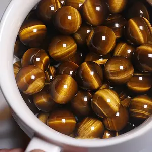 Crystal Park Natural Tiger's Eye Round Bead Bracelet 3S Grade Gemstone Fashion Accessory in Large Medium & Small Sizes