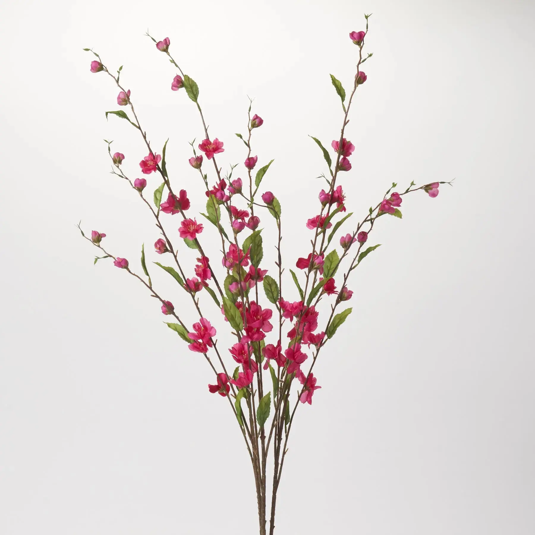 Fuchsia Pink Cherry Blossom Branch Single Long Stem Faux Floral Spray - 36"