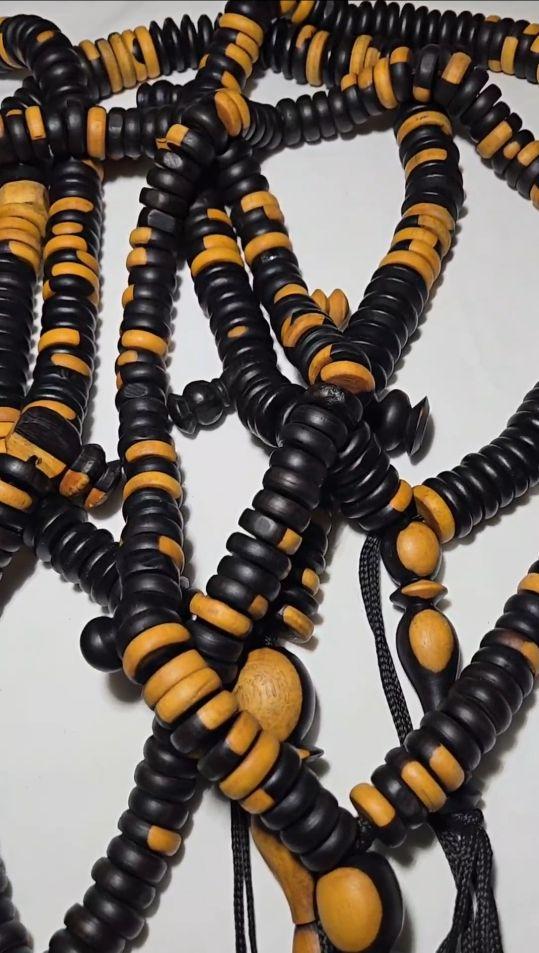 Authentic Ebony Bayefall Bead Talisman  – Premium 100-Bead Tasbih for Dhikr, Meditation & Spiritual Practices | Spiritual Wooded Beads 100 Count