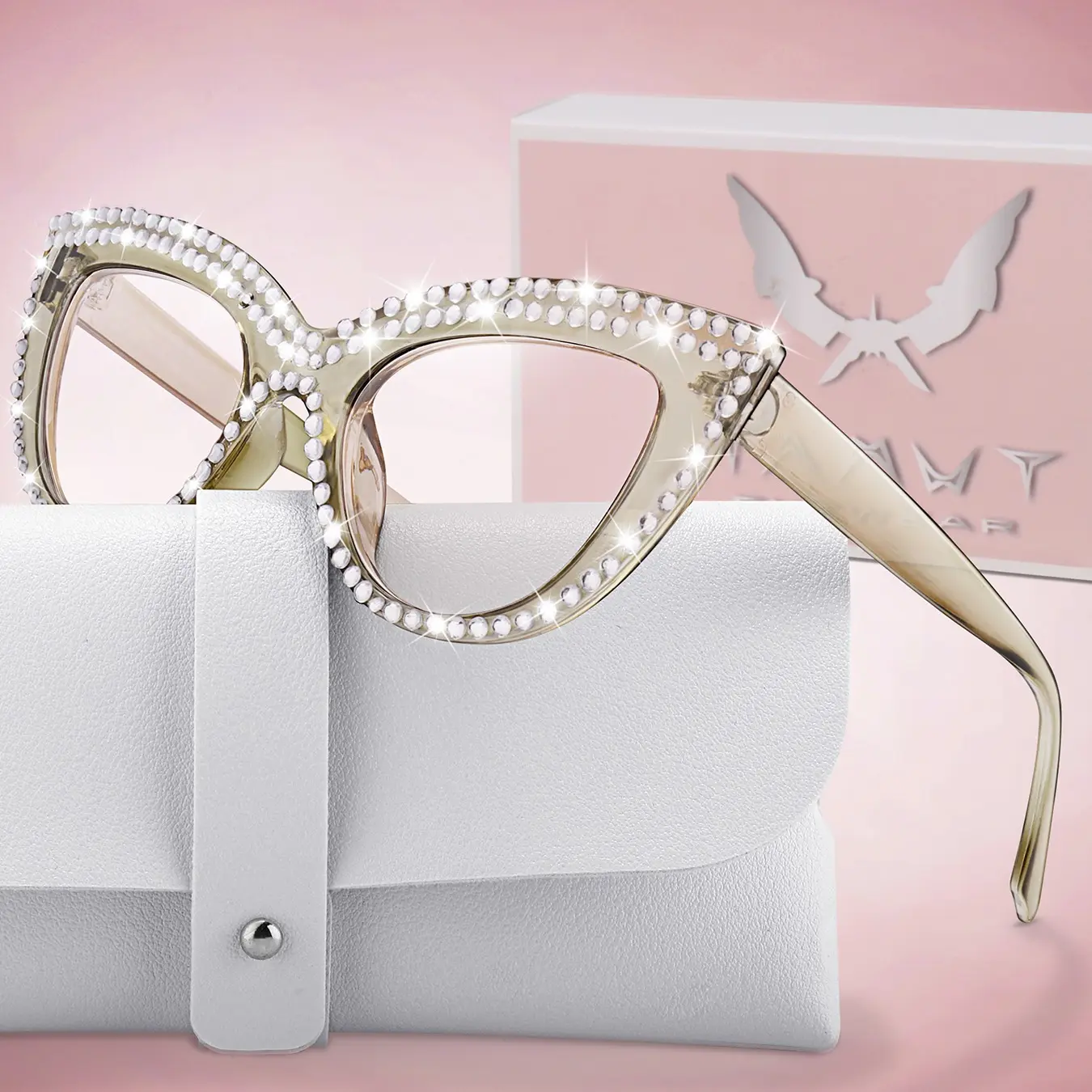 Fashion Cat Eye Reading Glasses + Glasses Case, Ultra-Light Classic Readers, PC Frame & Lens, Framed Design, Single Pack, High Quality Eyewear, Reading Eyeglasses