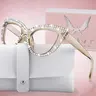 Fashion Cat Eye Reading Glasses + Glasses Case, Ultra-Light Classic Readers, PC Frame & Lens, Framed Design, Single Pack, High Quality Eyewear, Reading Eyeglasses