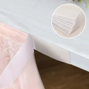 10 Pack White DIY Table Skirt Velcro Tapes, Double-Sided Waterproof Mounting Tape 1.4"x4.5"