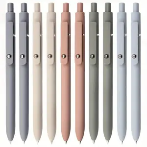 Morandi /Vintage Color Neutral Pen, 10 Pcs Set, 0.5mm Fine Tip, Quick-Dry Black Ink, Smooth Writing, Suitable for Office, School & Daily Use