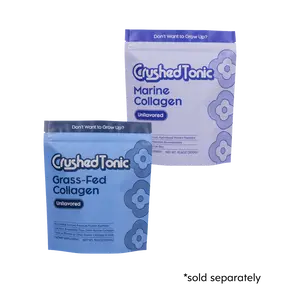 Crushed Tonic Collagen | Pure Unflavored – Hydrolyzed Collagen Peptides for Skin, Hair & Nails | Marine & Grass-Fed Bovine | Flavorless, Odorless, Dissolves Instantly | Gluten Free Non-GMO Halal Kosher Dietary Beauty Supplement