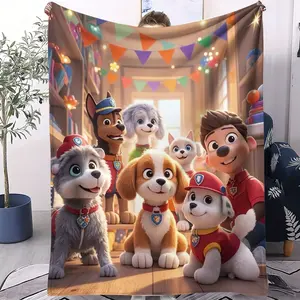 A Single-Sided Printed Plush Blanket With Paw Patrol Patterns, Soft, Warm, And Lightweight, Suitable For Beds, Sofas, Cars, And Room Decoration, Suitable For Both Children And Adults