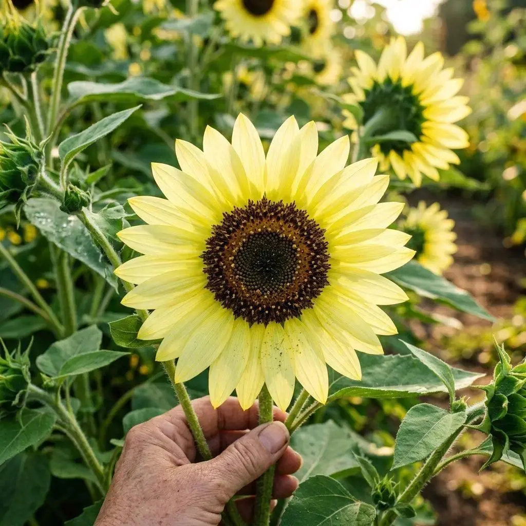 100 Lemon Queen Sunflower Seeds for Planting - Vibrant Pale Lemon Yellow Blooms - Heirloom Branching Flowers