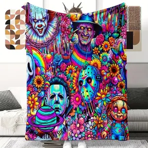 Horror Movie Blanket - Thick Tear-Resistant All-Season Universal- Camping Home Decor Flannel Blanket, Cooling Blanket Blankets,Gift For Men & Women & Kids
