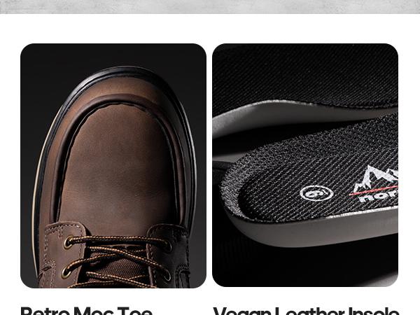 NORTIV 8 Waterproof Moc Toe Work Boots for Men Steel Toe Comfortable Leather Boots