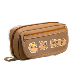 Capybara Pencil Case Set, Large Capacity School Supplies, Multi-Layer Storage Box, Holds Pens, Pencils, Notebooks, Back to School