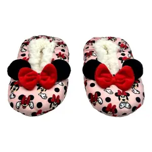 Ladies' Fuzzy Novelty Slipper Socks with Gripper Dot Bottoms