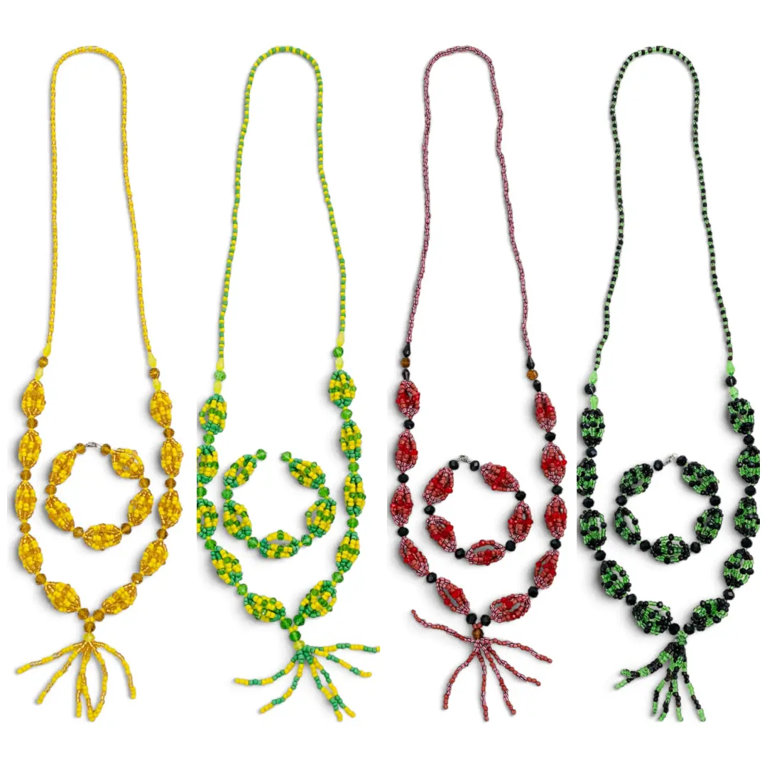 Yoruba Collar y Mazo Beaded Set – Spiritual Santeria Religious Necklace & Mazo, Handmade