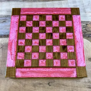 Rose Pearl Walnut Chess Board (INCLUDES PIECES)