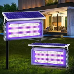 Outdoor solar powered, indoor mosquito killer, 4500V high power, IP67 waterproof, electric mosquito killer with grounding bracket, rechargeable waterproof mosquito killer, fly zapper, mosquito zapper, electric mosquito trap, perfect for patio & backyard