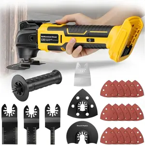 Cordless Oscillating Tool for 20V Battery,6 Variable Speed Brushless-Motor Tool,22Pcs Oscillating Multi Tool Kit for Cutting Wood Drywall Nails Remove Grout & Sanding(Tools Only)