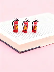 10pcs Mini Fire Extinguisher Charm Pendant, 3D Firefighter Resin Charms, Jewelry Making, Keychain, Earring, Necklace, DIY Craft Accessories