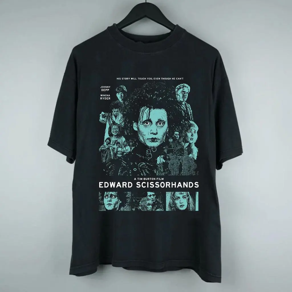 Edward Scissorhands Vintage Bootleg Shirt Scissor Hands Movie Graphic Tee HY6256