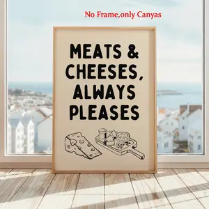 Frameless Wall Decorative Painting Artwork Meat Cheese Theme Poster Graphic Prints Canvas Art Bedroom Living Room Decoration Gift Unframed Model Xinghao