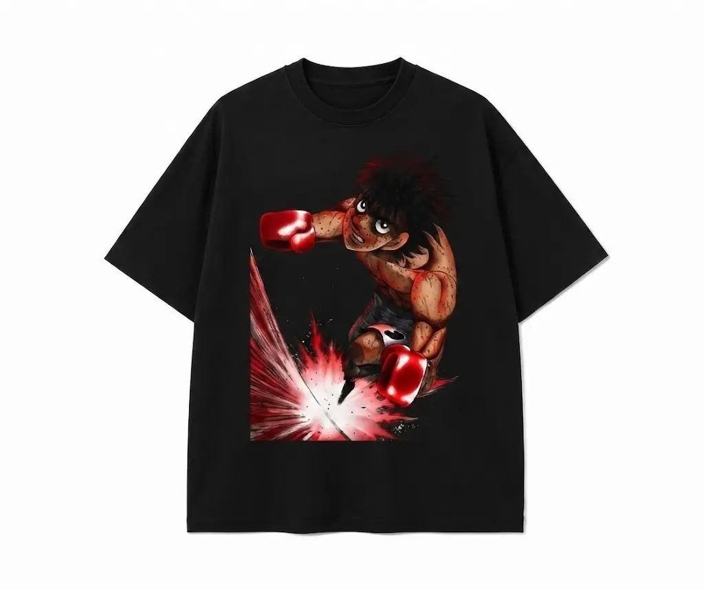 Hajime no Ippo Makunouchi Ippo Dempsey Roll Anime Graphic Tee Vintage Oversized Boxing Streetwear T-Shirt