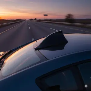 Upgrade Your Car's Style & Signal! Universal Shark Fin Antenna Cover for Enhanced FM/AM Radio Reception. Easy Stick-On Exterior Accessory. Boost Look & Performance. Car Accessories