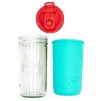 Aquamarine / Cherry Red