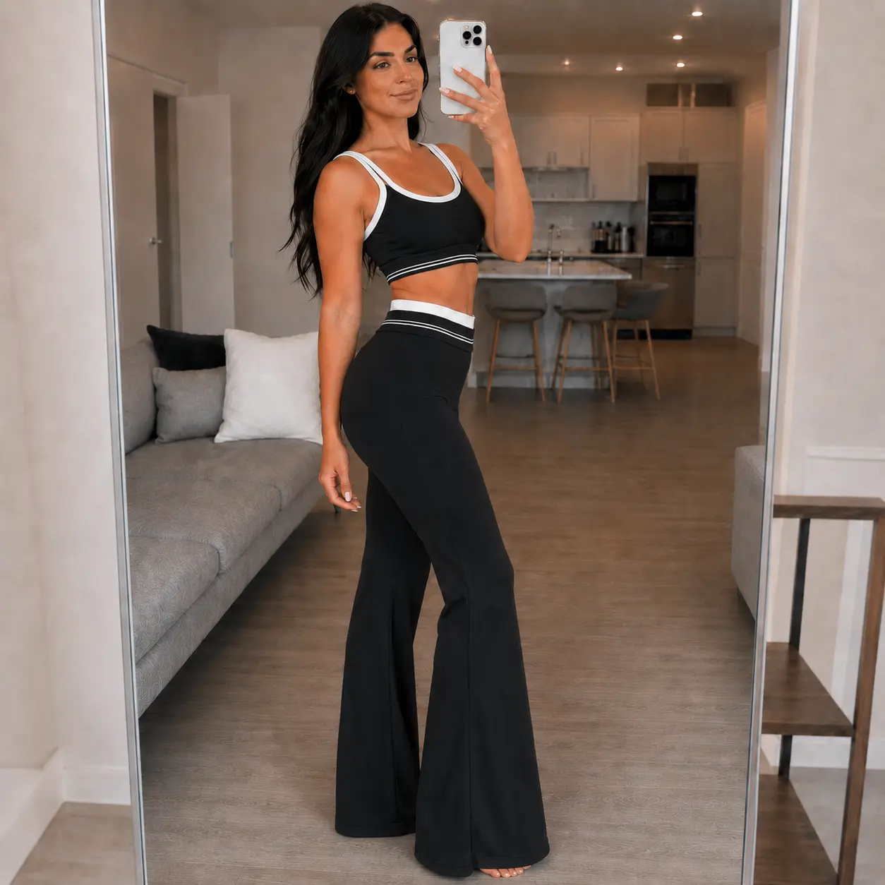 Women’s 2 Piece Yoga Set Workout Outfits, Seamless Sports Bra & High Waisted Leggings Set, Soft Stretch Activewear for Yoga, Pilates, Gym, Lounge & Daily Wear