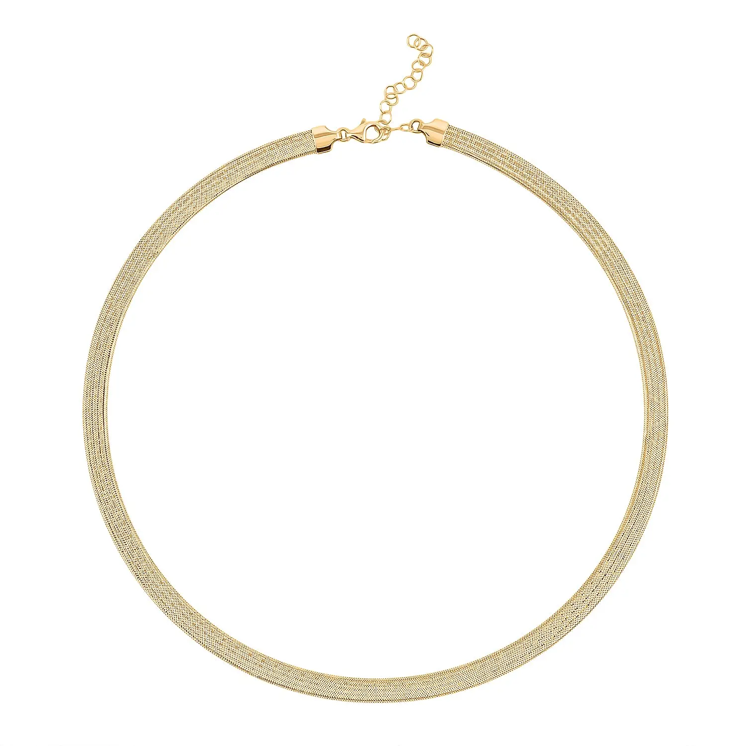 Italian Greek Key Mesh Omega Chain Necklace in 10K Yellow Gold 4.46 Grams 18-20 Inches