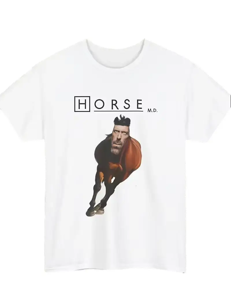 Dr. House Parody Centaur Print Short-Sleeve T-Shirt for Men, Fun and Trendy Top for American TV Show Fans