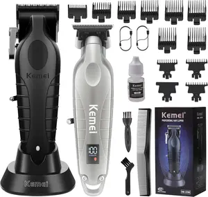 KEMEI Professional Hair Clippers Set for Men,Cordless Rechargeable Hair Clippers Kit, Clippers and Trimmer Set for Hair Cutting, Haircut Clippers,Gifts for Men Brush Km2293，Km2296