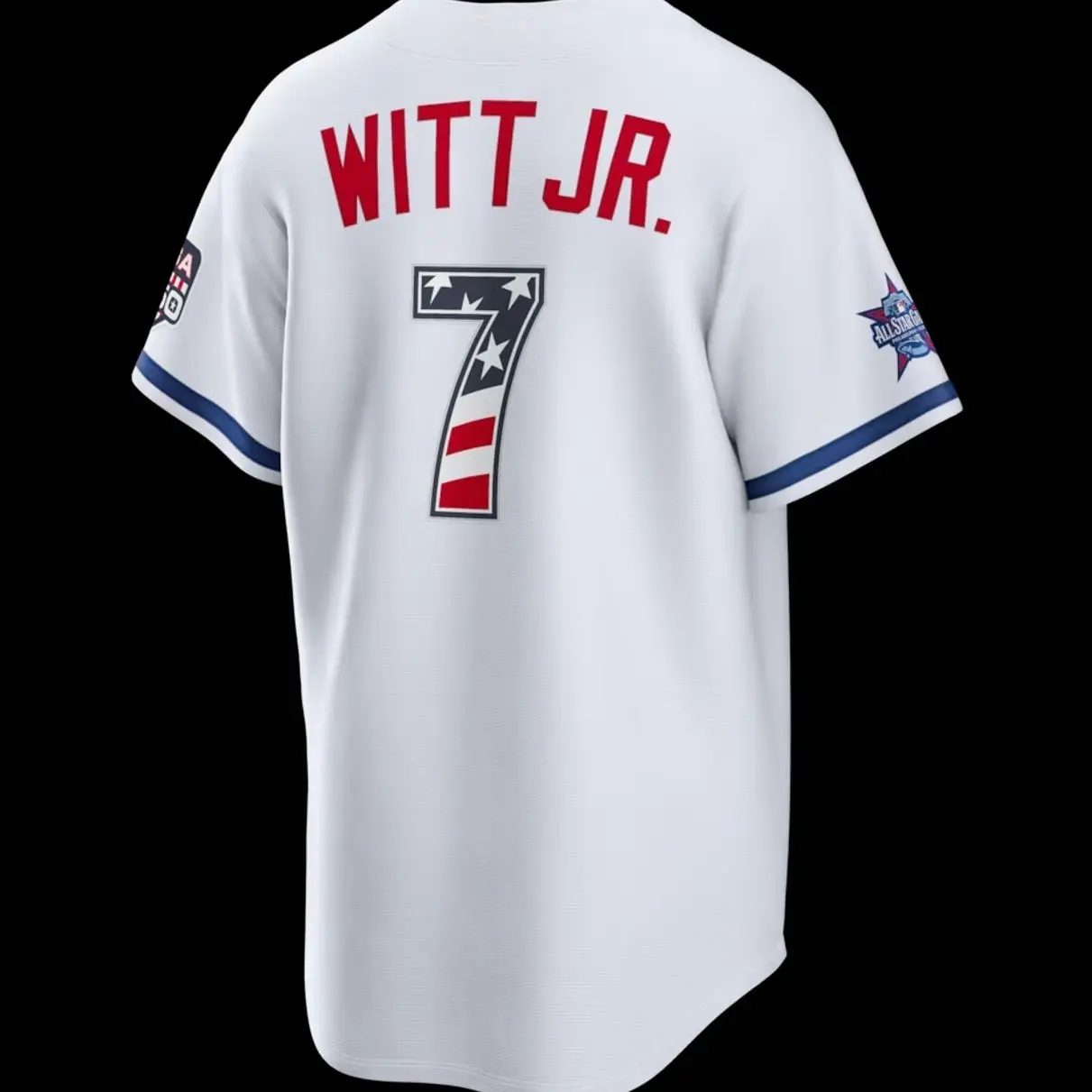 Unisex Baseball Jersey Witt Jr. 7 2026 All-Star Edition Stars & Stripes Kansas City White Stadium Jersey