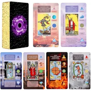 Tarot Cards with Meanings on Them for Beginners Classic Learning Training Tarot Deck Set with Message for Reading