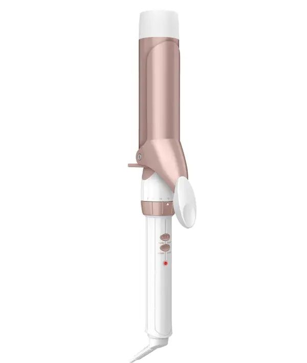 Conair Curling Iron, Double Ceramic, 1 1/2" Barrel, White/Rose Gold | Hair curler and hair waver for medium to long hair with 30 heat settings, built-in heat protection, a cool tip, and auto off