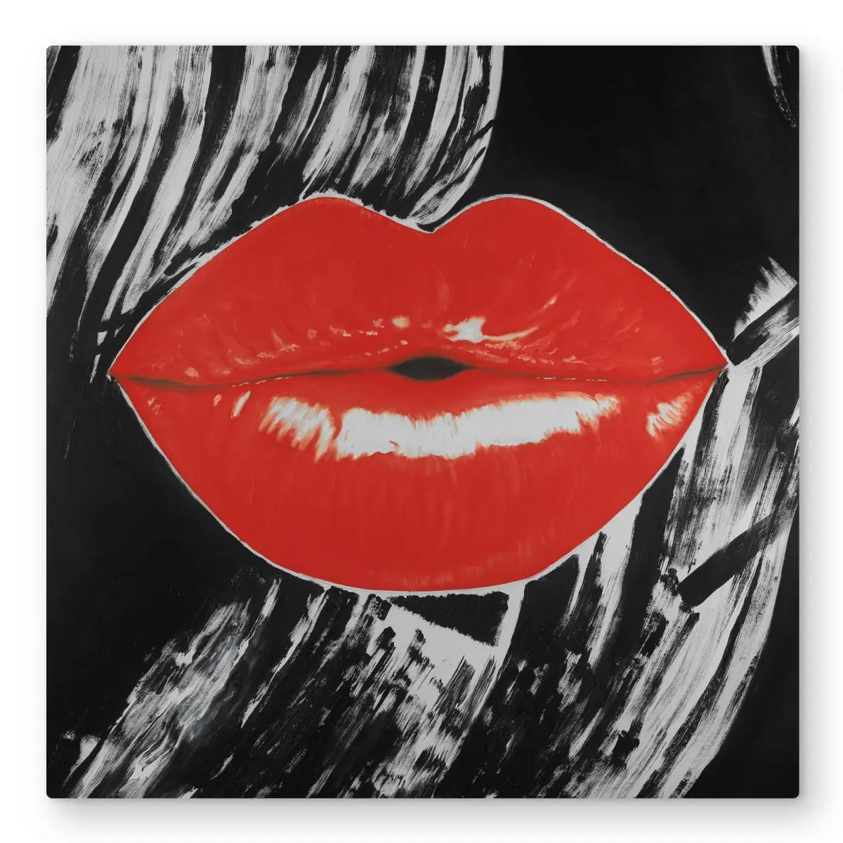 Begin Home Decor C1MP32322Q36E0 32 x 32 in. Pouty Glossy Lips - Woman Figurative Metal Print Wall Art - Decor