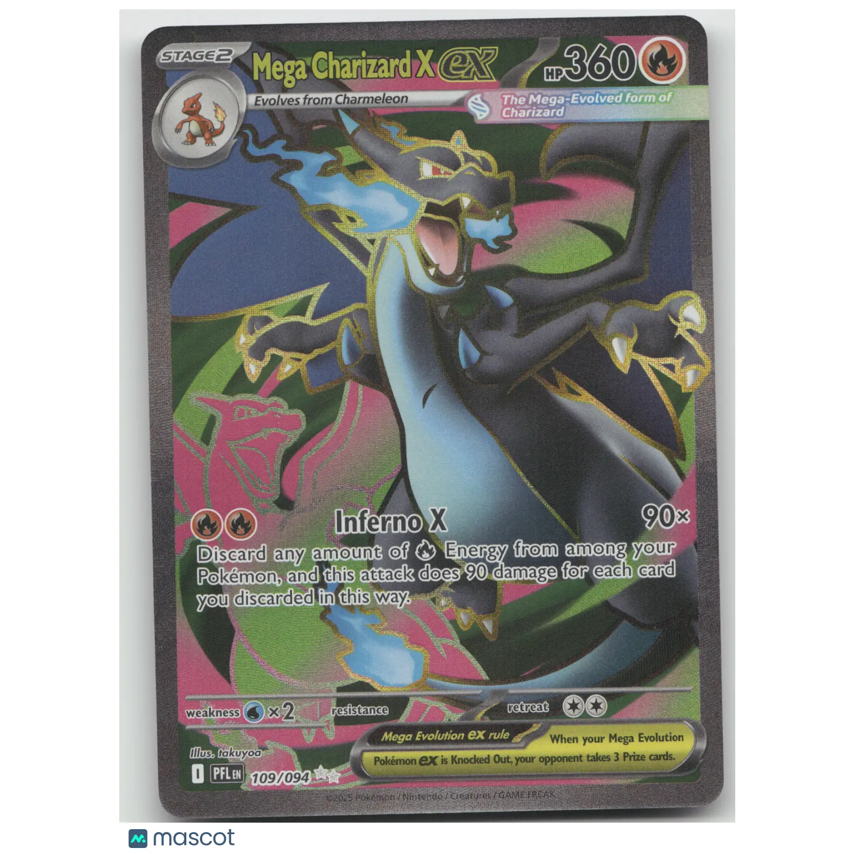2025 Phantasmal Flames Mega Charizard X ex Secret Rare #109/094