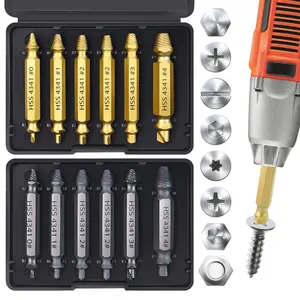 12 Pack Screw Extractor, Gifts for Men, husband gifts, Golden and Silver Screw Extractor Set, Easy To Remove Rusty and Broken Screws and Broken Hardware Drill Tools